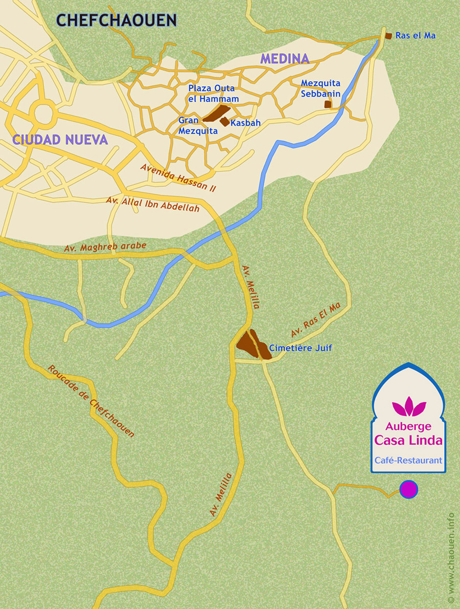 Mapas de Chefchaouen y del norte de Marruecos - Casa Linda